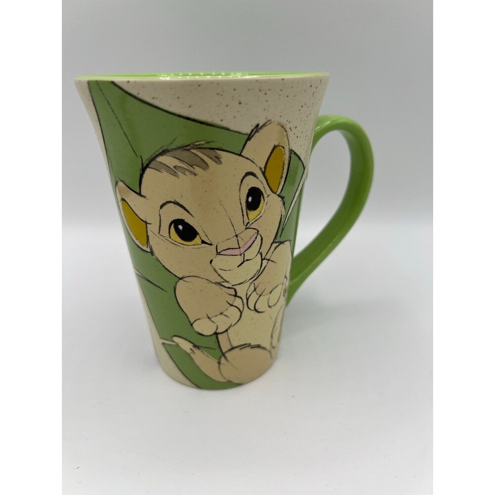 Disney Store The Lion King Tall Latte Mug Baby Simba & Rafiki Ceramic Coffee Cup